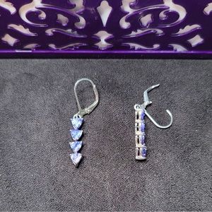 Real tanzanite and sterling silver trillions stacked